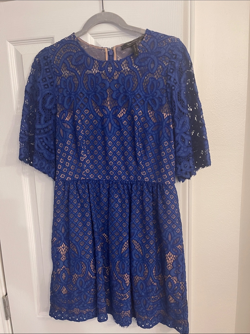 BCBGMaxAzria Royal Blue Floral Lace Dress